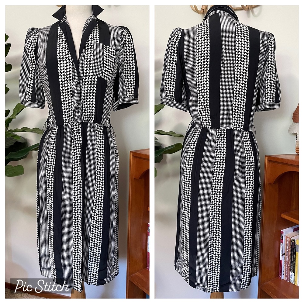 Vintage Black and White Houndstooth Dress